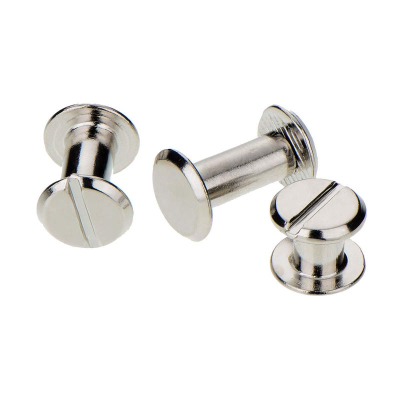 ANRUIDE 100 Set M4 Chicago Binding Post Screw Assorted Kit Metal Nail Rivet Chicago Button for DIY Leather Decoration Bookbinding(Silvery 1/2 3/8 9/16 Inches) - Image 1